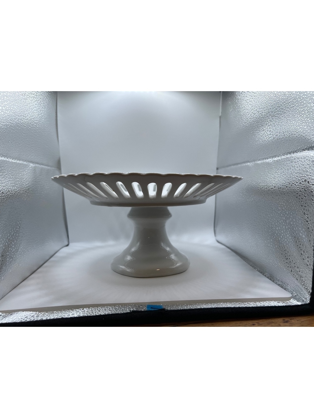 Antique Reflections by J Godinger White pedestal cake stand